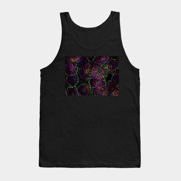 Black Panther Art - Flower Bouquet with Glowing Edges 25 Tank Top by The Black Panther